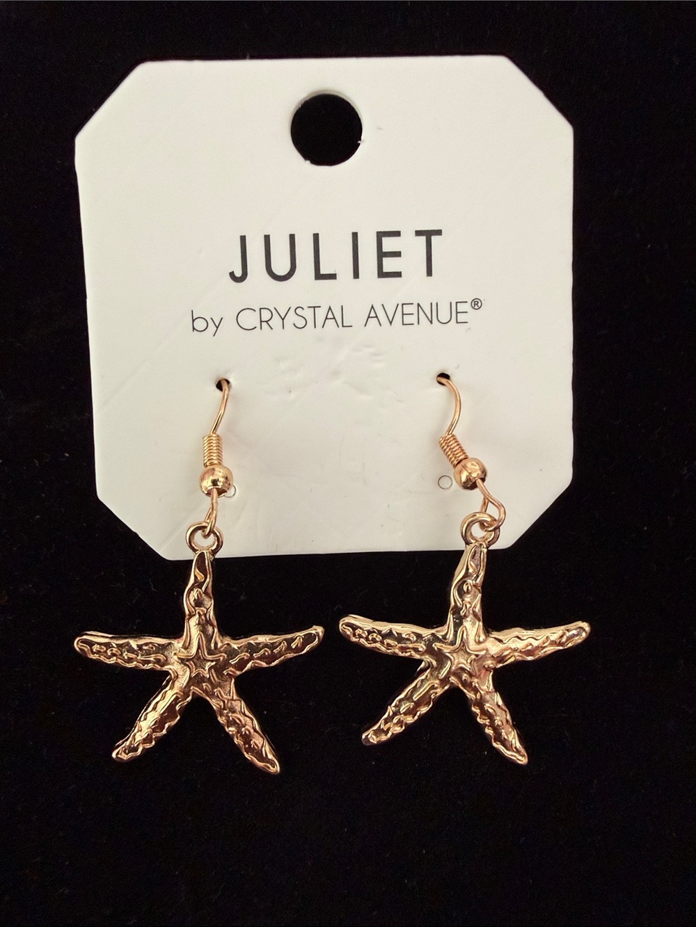NWT Women’s 1.5” Gold Textured Starfish Drop Earrings